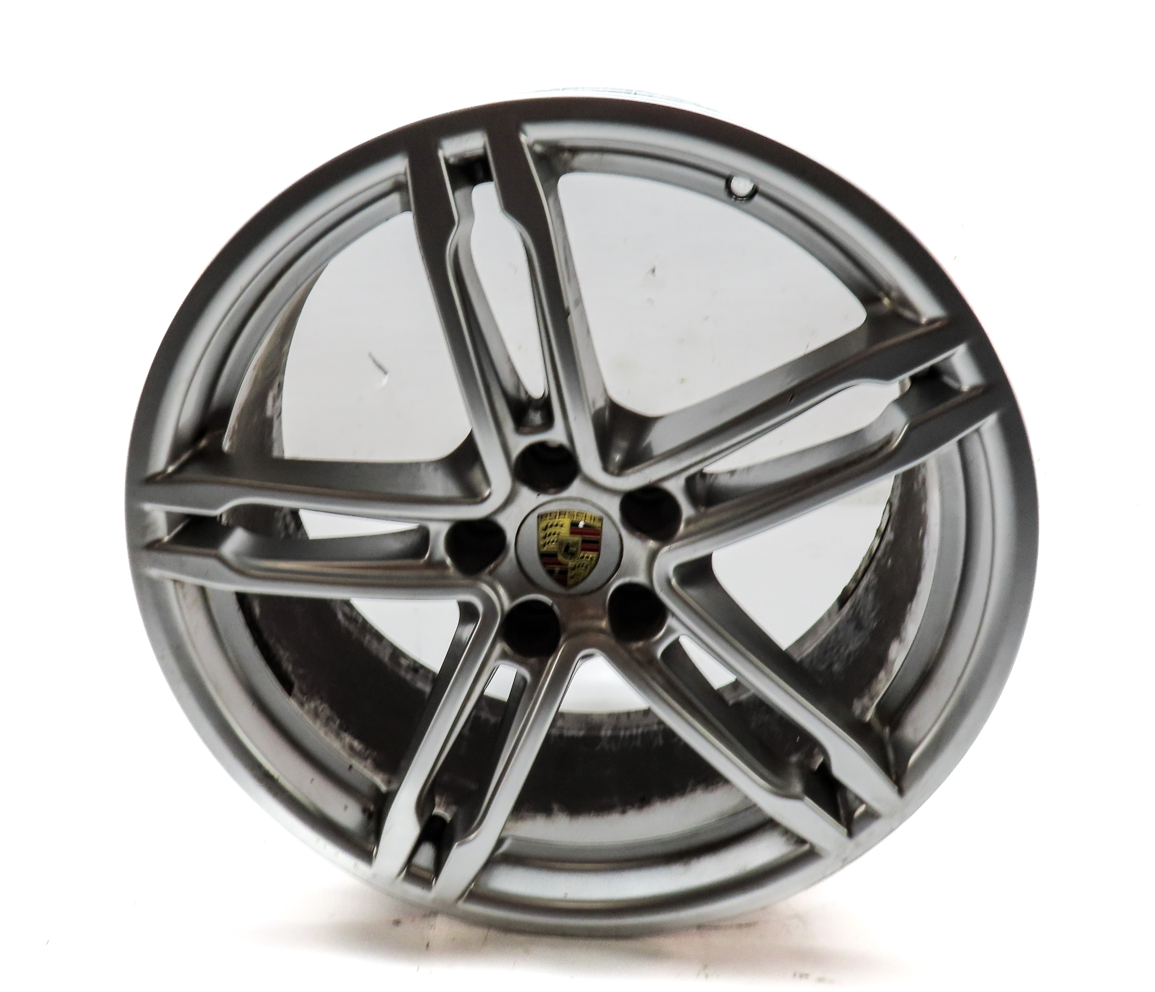 15-21 PORSCHE MACAN (95B) 19x9 INCH 5 DOUBLE 10 SPOKE ALUMINUM ALLOY WHEEL RIM — exact item pictured